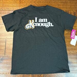 NWT Barbie The Movie I Am Kenough Short‎ Sleeve T-Shirt Black Women's Size Small